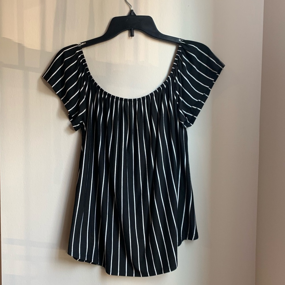 Black and White Striped Top